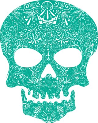 Green Sugar Skull