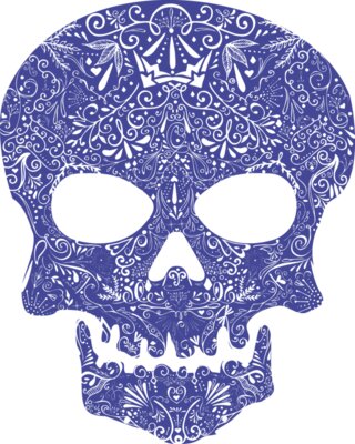 Navy Sugar Skull